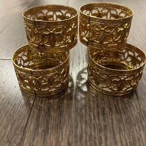 Vtg Gold-Toned Napkin Ring
Holders-Set 12 Kemp & Beatley
